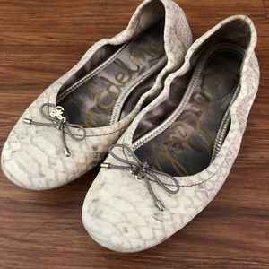 Sam Edelman Felicia ballet flat beige snake-size 6